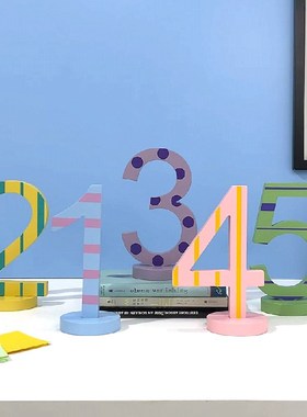 数字可爱摆件客厅创意儿童房装饰品卧室房间简约家居书房桌面摆放