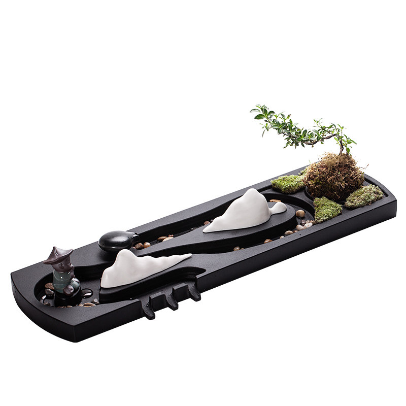 简约现代石槽鱼缸鱼池假山微景观造E景喷泉流水器摆件循环水景配,淘宝优惠券,粉丝福利购,淘宝优惠卷