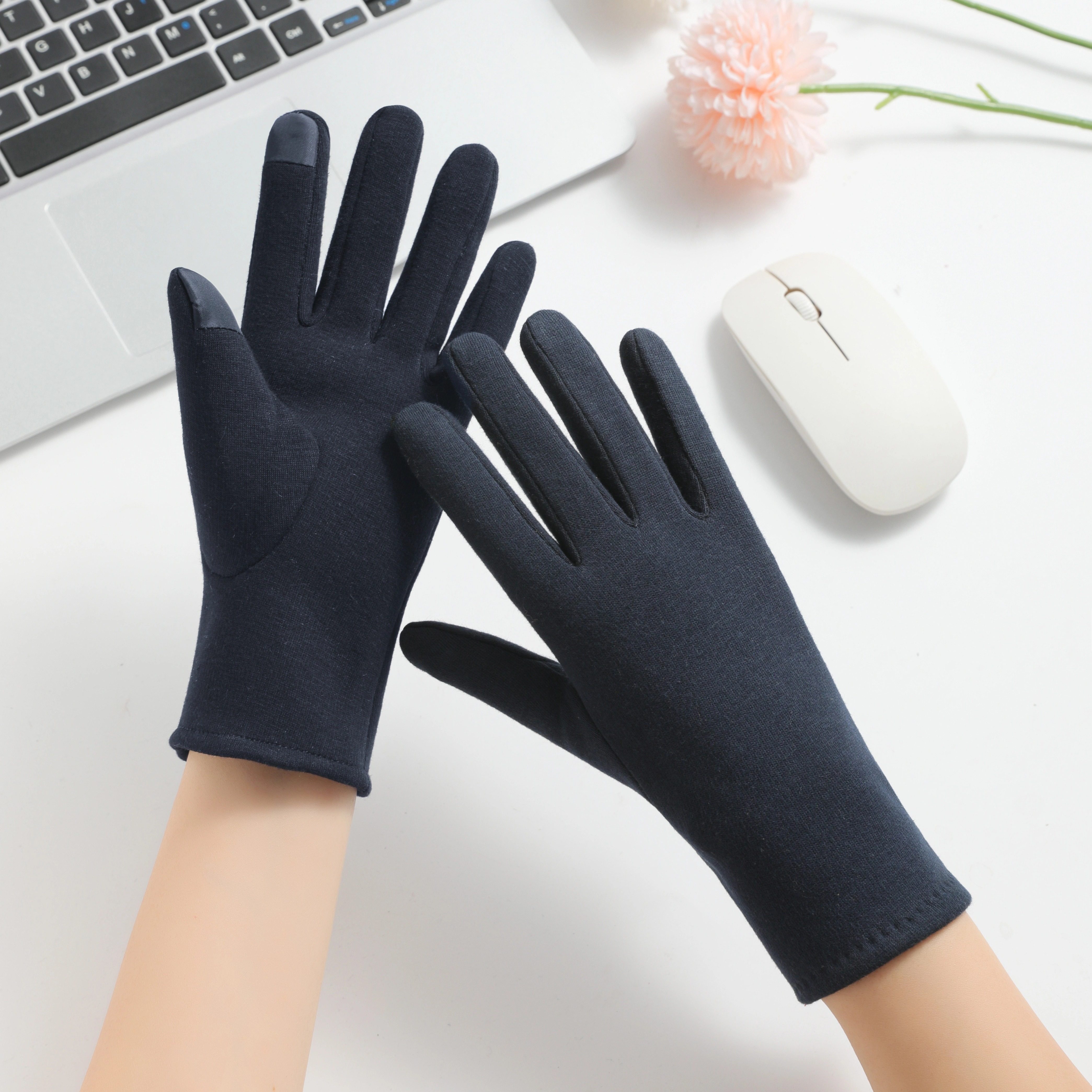 骑行手套女款防寒加绒加厚防风