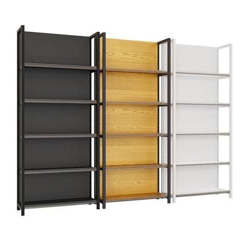 四柱超市货架展示架单面靠墙便利店文具店摆货商店商超多层置物架 - 图3