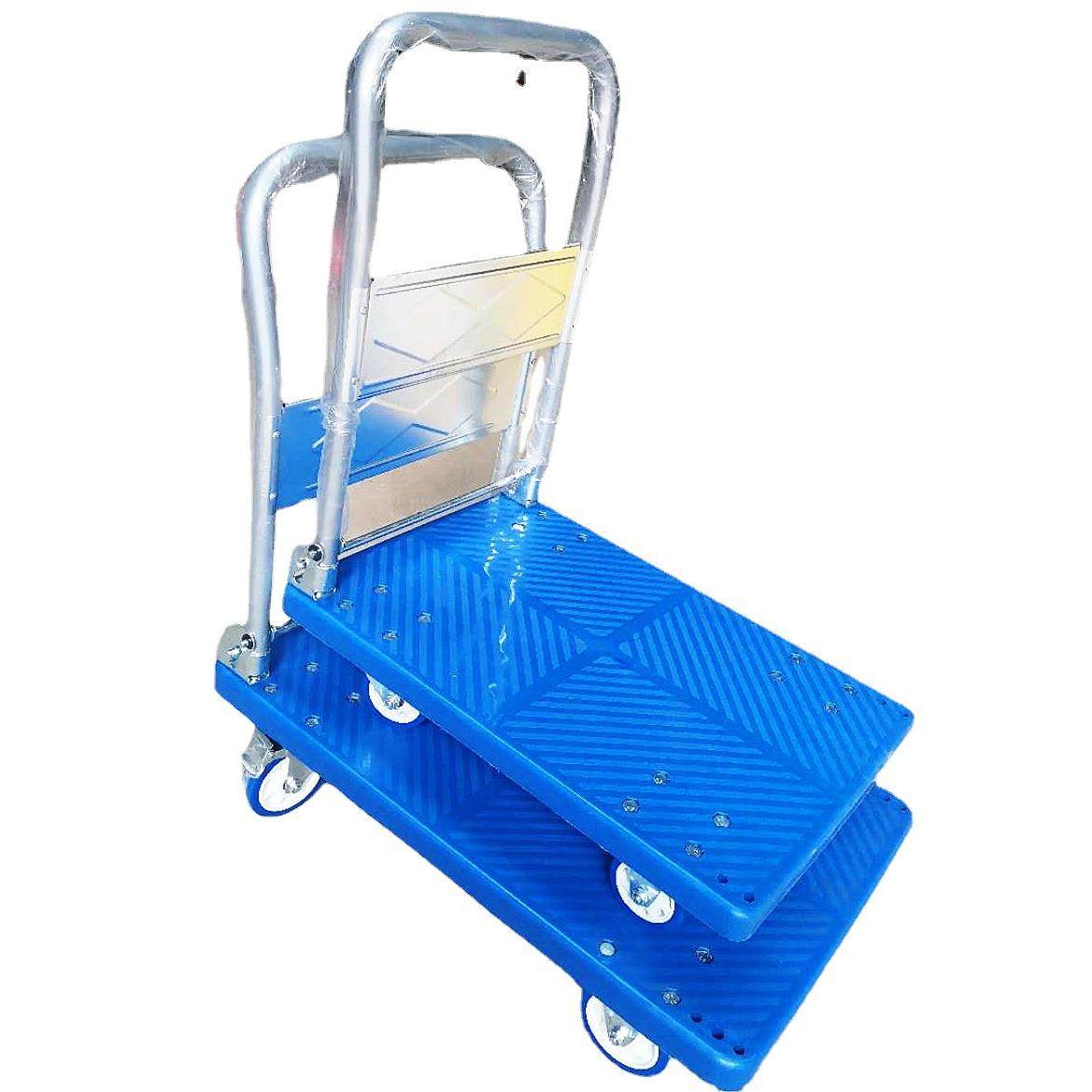 55*85塑料折叠手推车静音搬运车家用平板车快递小拉车三轮车 - 图3