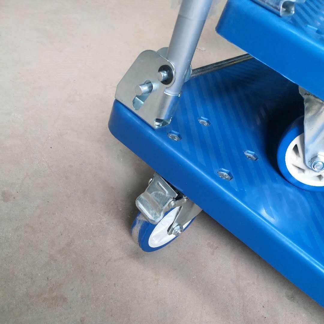 55*85塑料折叠手推车静音搬运车家用平板车快递小拉车三轮车 - 图1