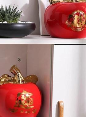 陶瓷苹果存钱罐女孩创意储