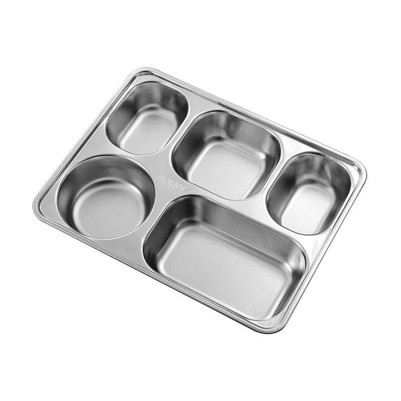 新品304不锈钢快餐盘带盖长方形成人学生儿童员工食堂分格饭盘四,淘宝优惠券,粉丝福利购,淘宝优惠卷