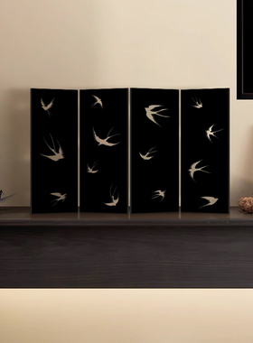 法式中古风桌面屏风摆件茶室复古装饰品客厅电视柜入户玄关摆画