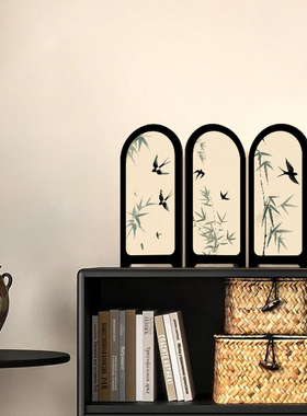 《燕归》中古风花鸟屏风桌面装饰摆件电视柜创意高级感摆画装饰画