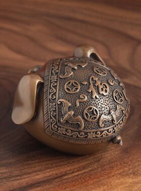 紫铜猪摆件创意可爱 车载车内汽车摆件 客厅家居装饰品铜工艺品