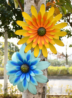 花园装饰庭院创意户外铁艺花朵别墅墙面阳台园艺景观树上挂件小品