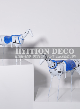 复古新中式轻奢家居玄关柜售楼处工艺品创意马摆件样板间软装饰品