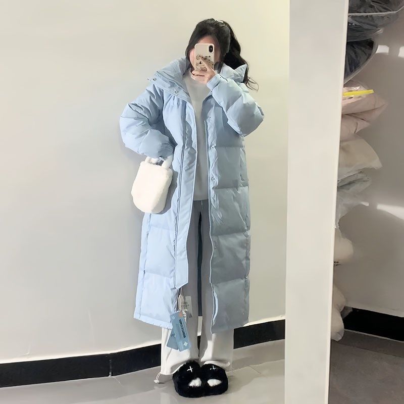 高级感中戏蓝色连帽羽绒棉服女冬20H24新款宽松百搭情侣面包服,淘宝优惠券,粉丝福利购,淘宝优惠卷