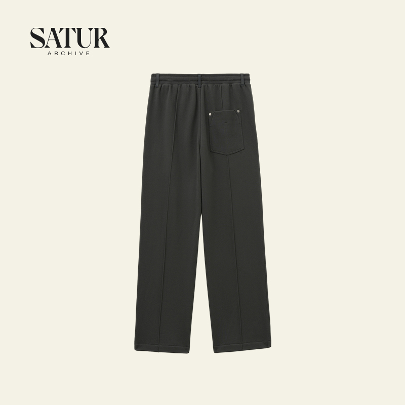 SATUR ARCHIVE2025秋冬新款刺绣松弛舒适宽松版型运动裤 - 图1