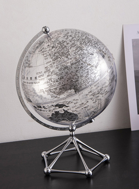 轻奢透明地球仪酒柜摆件客厅电视柜办公室创意桌面家居装饰品