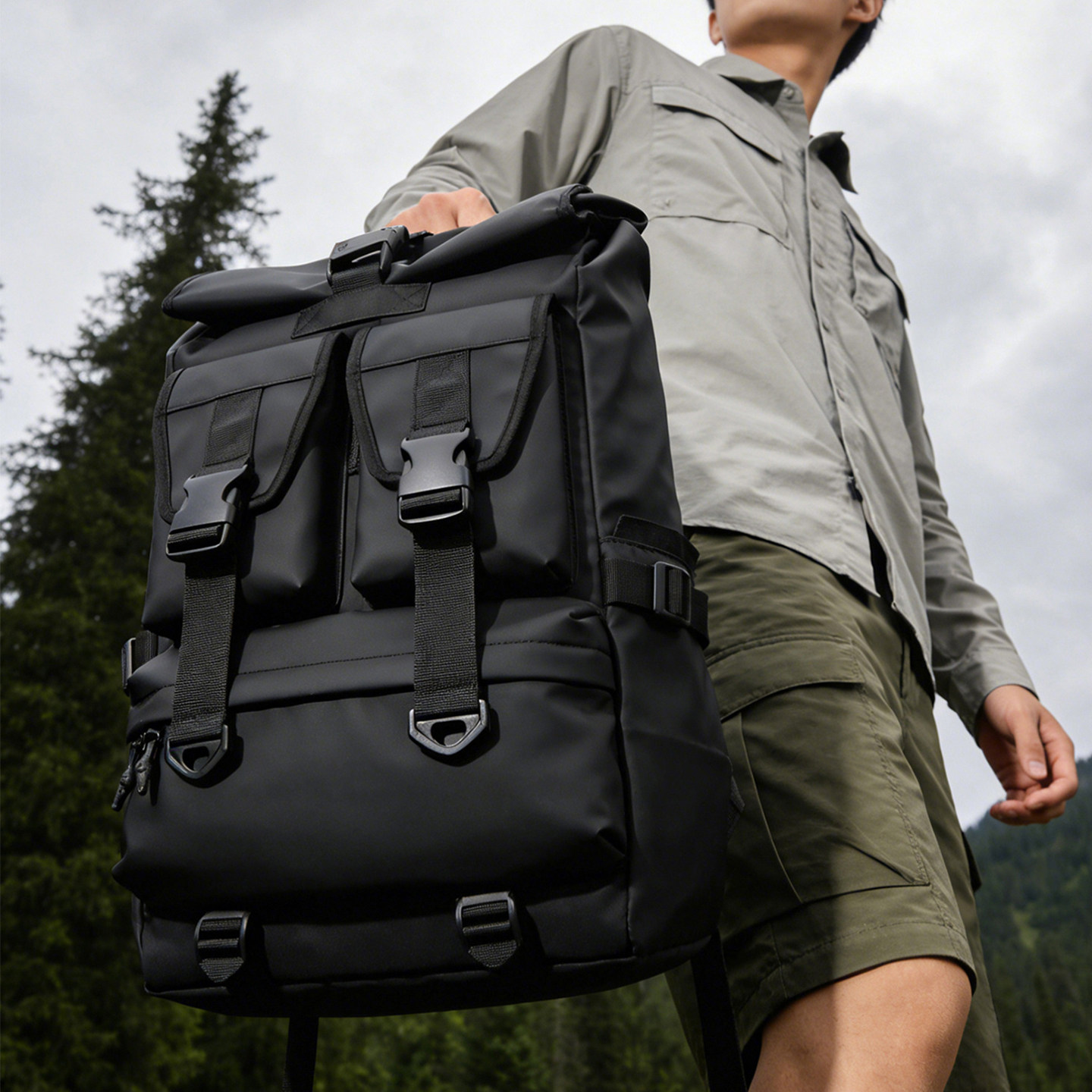 SEWAFOX/塞瓦狐机能背包男士大容量出差旅行户外骑行防水双肩包男,淘宝优惠券,粉丝福利购,淘宝优惠卷