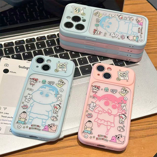 情侣线条小新妮妮适用苹果17pro手机壳iphone16promax大视窗15pro新款ip14air高级感13por软薄12卡通11保护套 - 图1