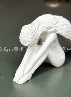 节日礼品救赎天使系列树脂摆件 白色天使翅膀 居家装饰破碎美感