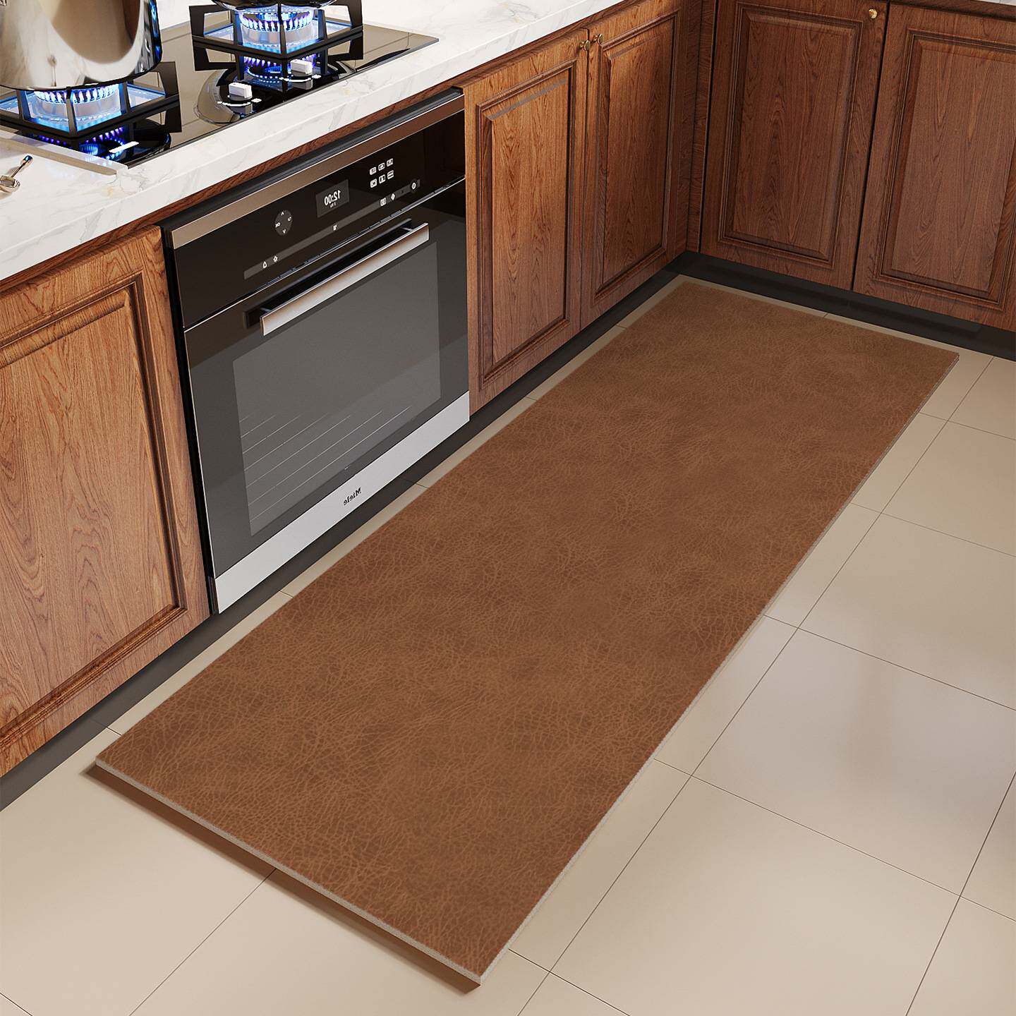 Kitchen special floor mats are waterproof and oil-proof PVC wipeable and washable household leather carpet door non-slip and dirt-resistant floor mats