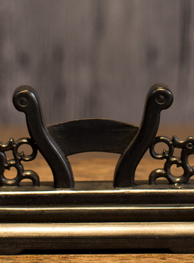 老阊门黑檀木专用配件折扇扇架扇托可拆卸扇撑底座工艺扇子架手工