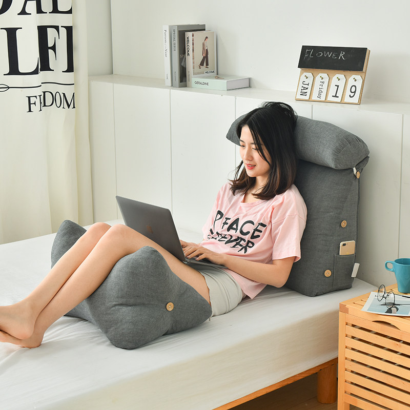日式水洗棉床头板靠垫软包护y腰床上靠枕三角沙发大靠背垫可拆洗,淘宝优惠券,粉丝福利购,淘宝优惠卷