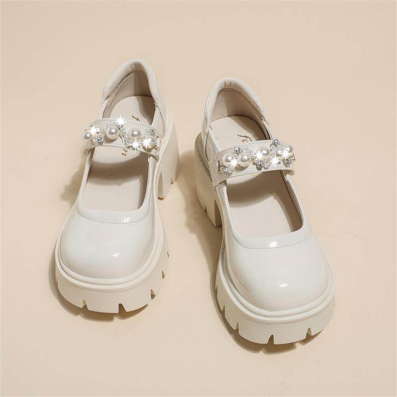 新品白色玛丽珍女鞋2025新款春秋季法式粗跟伴娘鞋仙女风浅口高跟,淘宝优惠券,粉丝福利购,淘宝优惠卷