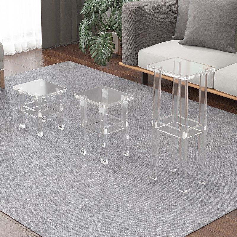 亚克力吧台凳透明水晶质感客厅沙发高脚椅加W厚浴室洗澡凳,淘宝优惠券,粉丝福利购,淘宝优惠卷