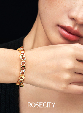 ROSECITY有财花开口手镯轻奢精致