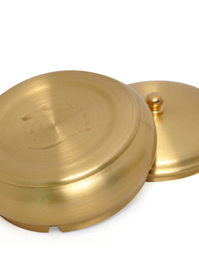 铜烟灰缸摆件带盖创意烟缸招财客厅茶几茶道礼品办公室会议室摆放