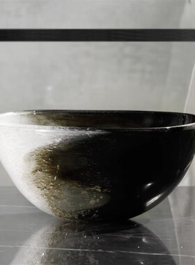 样板间餐桌茶几摆件中式极简琉璃茶具茶杯托盘玻璃水果盘软装组合