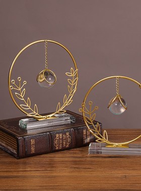 轻奢几何水晶球摆件家居客厅酒柜电视柜摆设办公室桌面招财装饰品