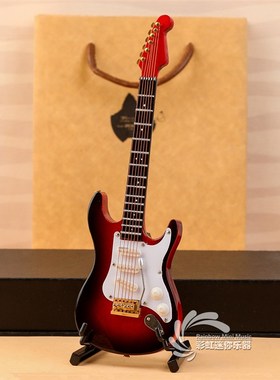 粉色绿色木制迷你民谣吉他模型电吉E他摆件男女朋友生日圣诞礼物