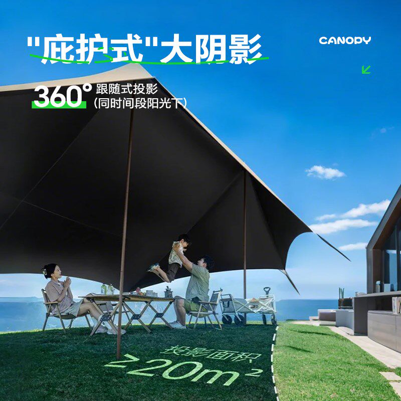 天幕帐篷户外露营野营黑r胶天幕免搭建遮阳棚天幕布野营免搭天幕,淘宝优惠券,粉丝福利购,淘宝优惠卷