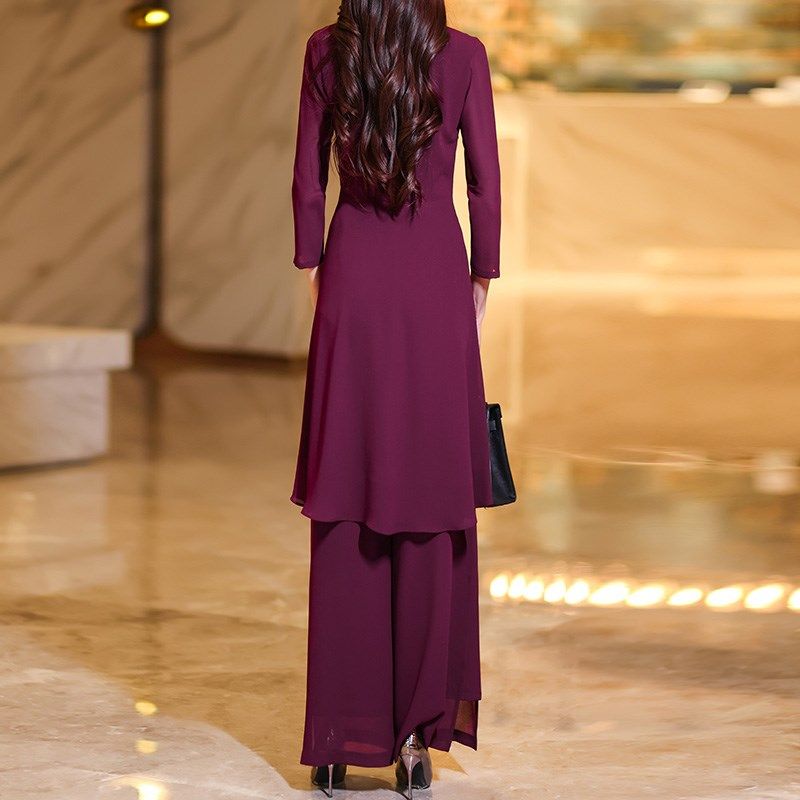 2025年新款春夏时尚减龄气质收腰显瘦两件套雪纺休闲Z阔腿套装女,淘宝优惠券,粉丝福利购,淘宝优惠卷