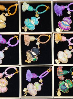 非遗宋锦纯手工定制成品名家宋锦葫芦挂件/包挂/车挂双面葫芦