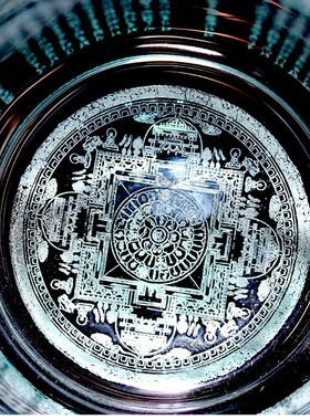 药师佛坛城镀银灯杯悉昙梵文药师七佛陀罗尼雕刻净障聚福增益寿元