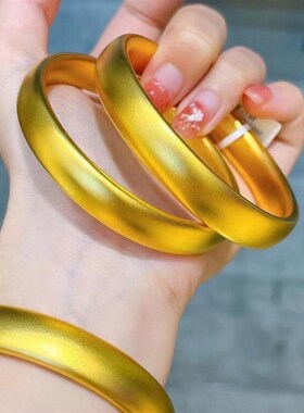 古法金包银轮胎手镯女素圈镯子实心手环首饰生日礼物送女友送妈妈