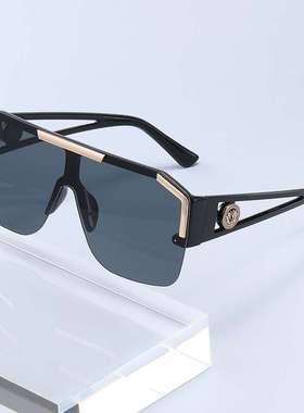 跨境热款一体式镜片时尚连体太阳镜欧美运动风镜潮流镂空墨镜