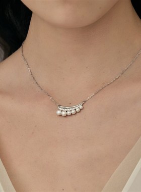 【新款】ARSIS流光光影微笑项链小众设计轻奢独特百搭珍珠颈链女