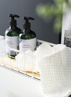 酒店样板房卫生间洗手台置物架饰品摆件沐浴液用品花艺阳台架摆设