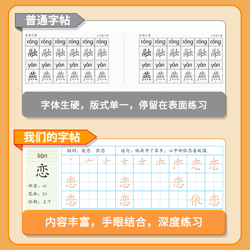 2025新版同步练字帖一年级二年级三年级上册下册同步练字帖四五六年级小学语文专用人教版字帖上学期笔画笔顺临摹练习写字每日一练
