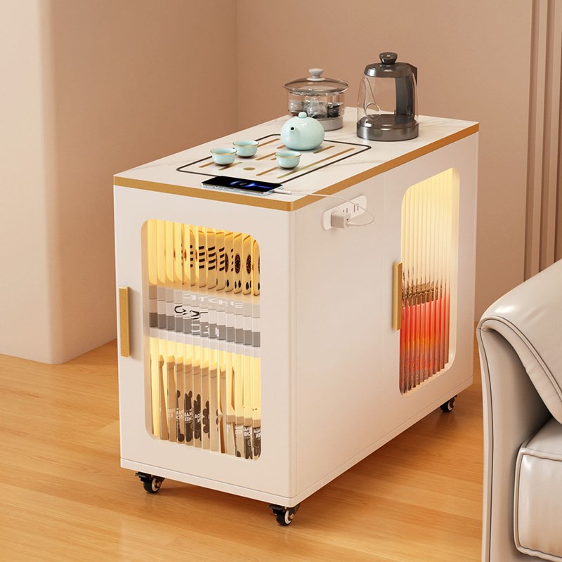 可移动边几实木h沙发侧边柜简易茶水柜现代简约烧水泡茶一体小茶 - 图1