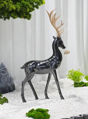 仿真迎客松绿植造景新中式室内枯山水楼梯下微景观玄关橱窗小摆件