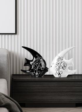 创意家居饰品现代酒柜装饰品摆件客厅卧室陶瓷简约鱼工艺礼品摆饰