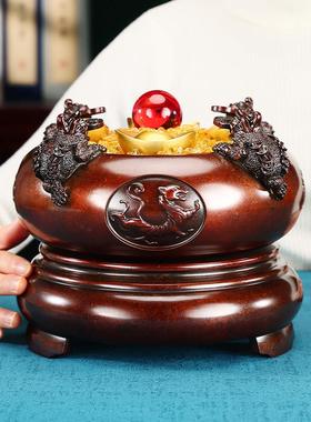 黄铜《四方来财聚宝盆》摆件金蟾家居客厅店铺前台装饰品开业礼品
