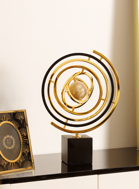 轻奢办公室桌面地球仪书房摆件欧式客厅电视柜酒柜摆设家居装饰品