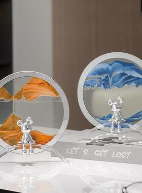 暴力熊流沙画摆件家居客厅酒柜装饰品玄关电视柜新房乔迁新居礼品