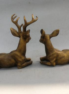 铜鹿摆件纯铜梅花鹿家居客厅玄关酒柜装饰品乔迁新房创意结婚礼物