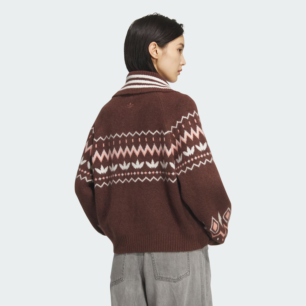 滔搏adidas阿迪达斯三叶草女子百搭宽松针织衫运动开衫外套KS5985,淘宝优惠券,粉丝福利购,淘宝优惠卷