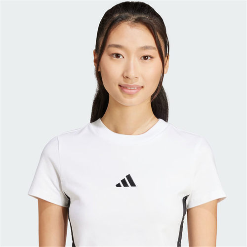 滔搏adidas阿迪达斯女子W 3S SJ BABY T运动休闲短袖T恤JE1239 - 图3