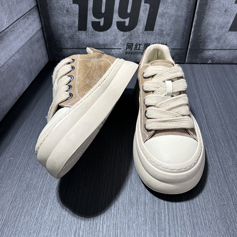 2025春季新款软底板鞋低帮w系带休闲鞋男帆布透气韩版潮流小众男,淘宝优惠券,粉丝福利购,淘宝优惠卷