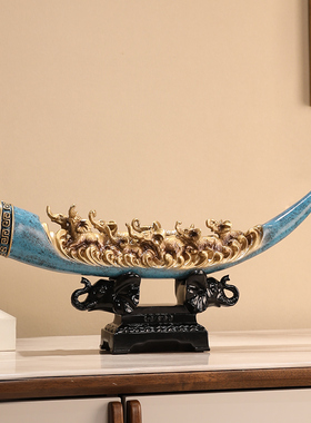 新中式马到成功摆件客厅招财玄关办公室书房酒柜装饰乔迁开业礼品