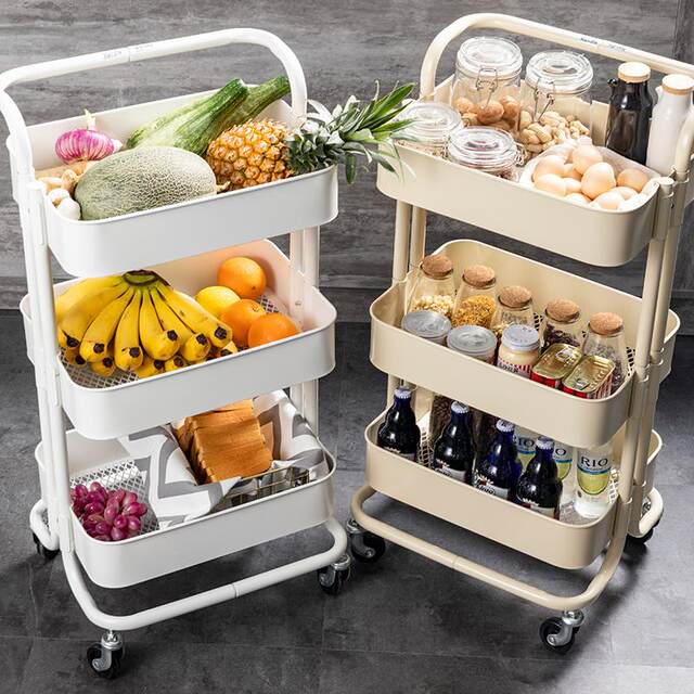 Baby supplies storage rack trolley kitchen multi-layer wheeled mobile storage rack newborn confinement storage rack